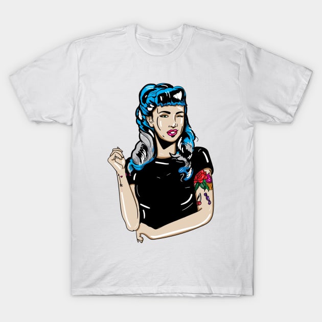 Rockabilly Rebel Girl T-Shirt by silentrob668